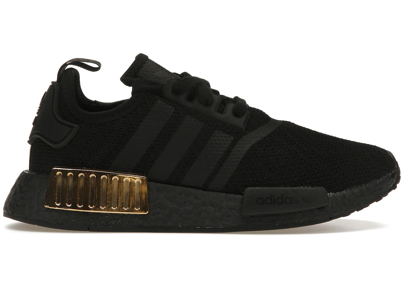 adidas NMD R1 Triple Black Gold Metallic (Women's) - FV1787 - US