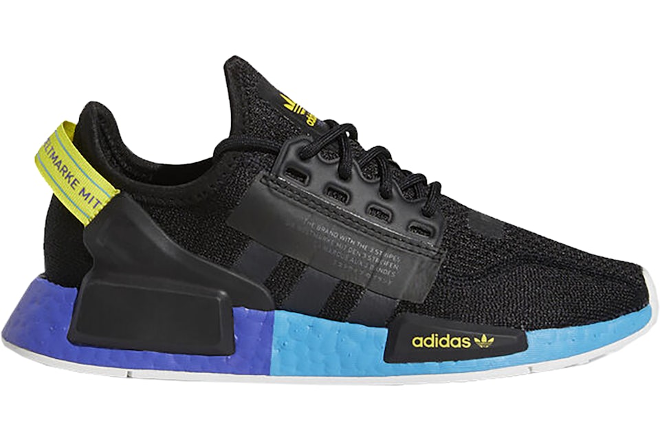 Nmd r1 black white top yellow