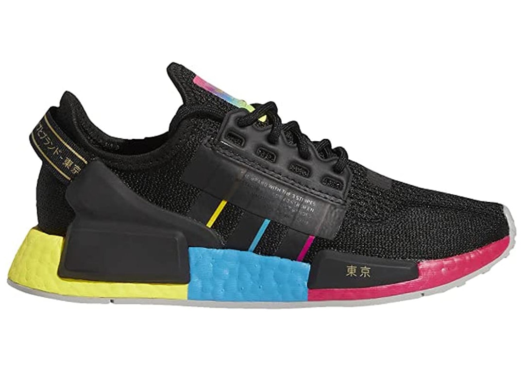 Pre-owned Adidas Originals Adidas Nmd R1 V2 Black Pink Yellow (youth) In Black/pink/yellow