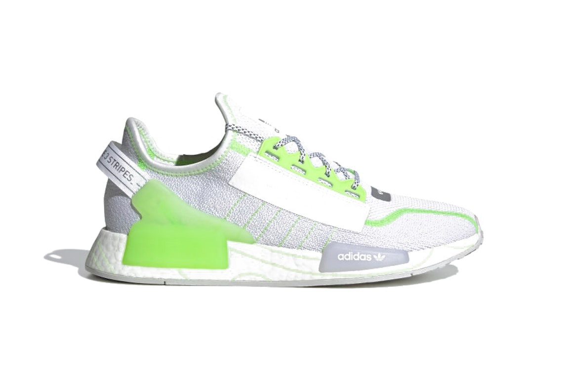 Pre-owned Adidas Originals Adidas Nmd R1 V2 Signal Green In Cloud White/signal Green/grey One