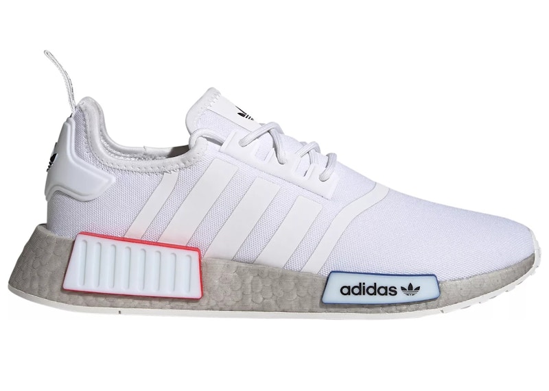 Adidas nmd r1 shop men's grey and white