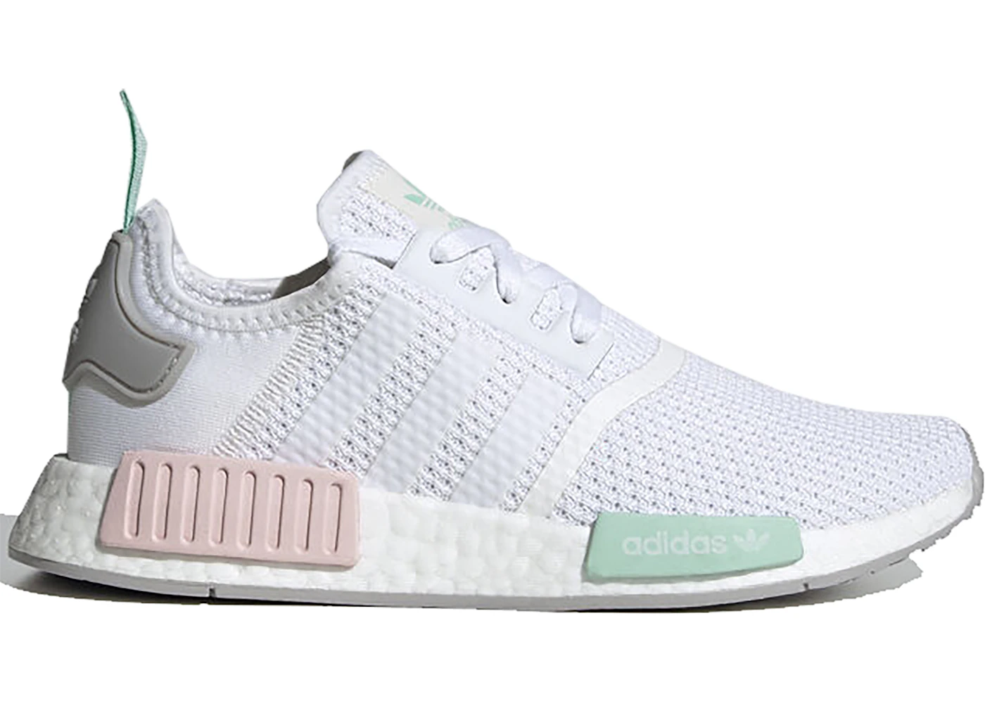 Adidas nmd r1 grey and white womens best sale