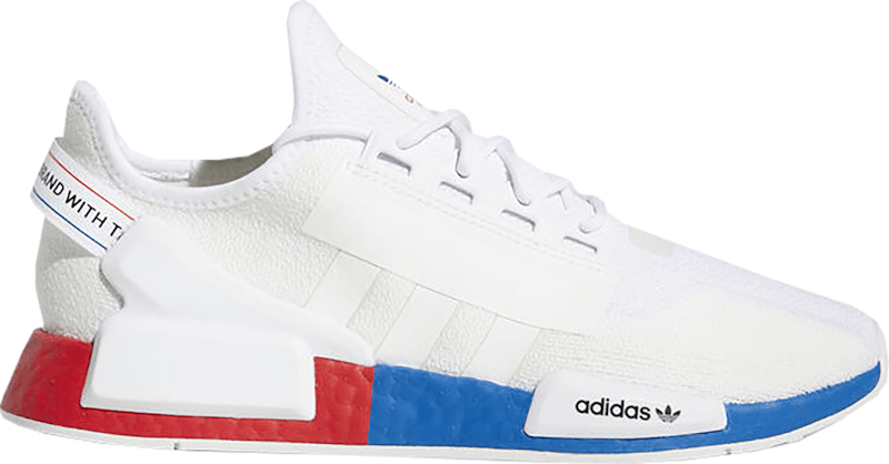 white nmd with red