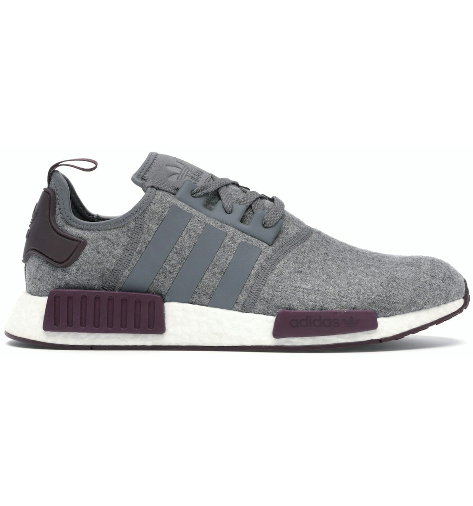 Adidas nmd r1 2025 wool grey four maroon