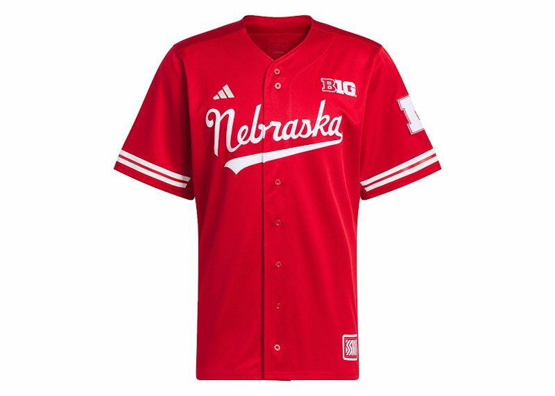 adidas Nebraska Reverse Retro Replica Baseball Jersey Team Power Red