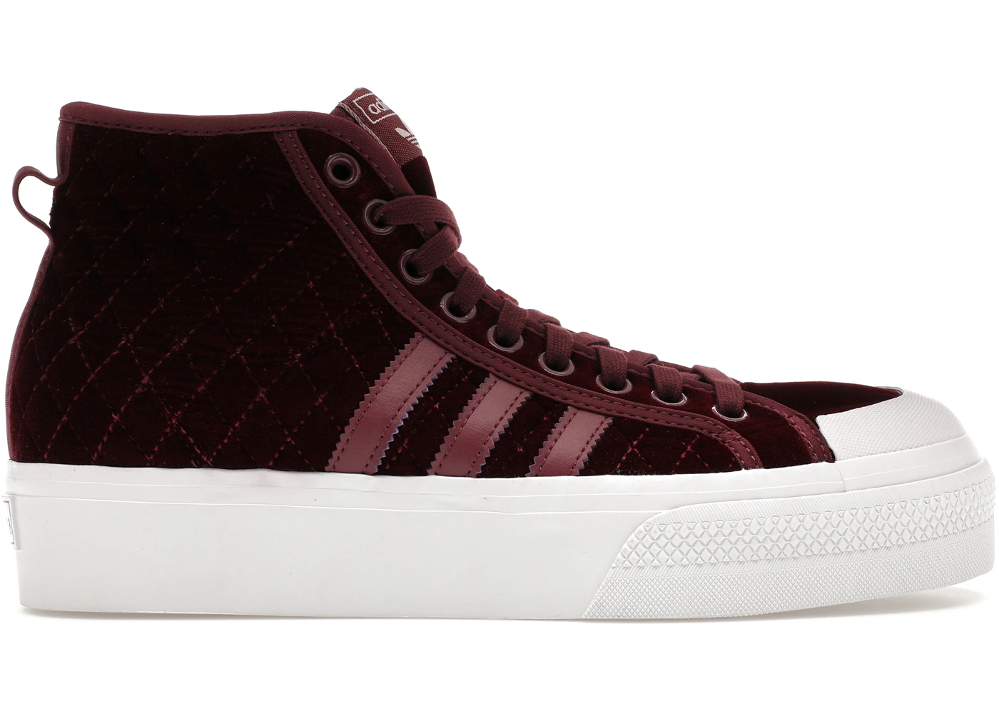 adidas Nizza Platform Mid Victory Crimson Velour (Women's) - H02701 - US adidas Nizza Platform Mid Victory Crimson Velour (Women's) - H02701 - US