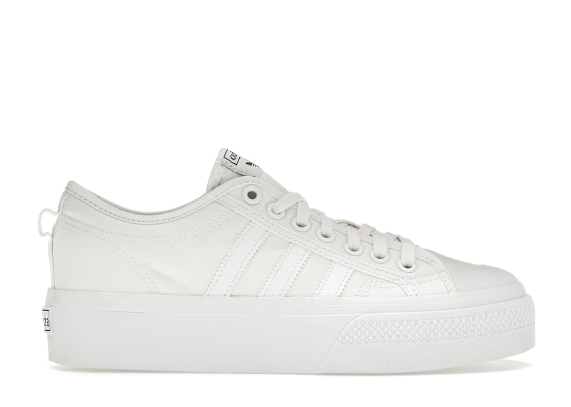 Pre-owned Adidas Originals Nizza Platform Triple White (women's) Sneakers In Cloud White