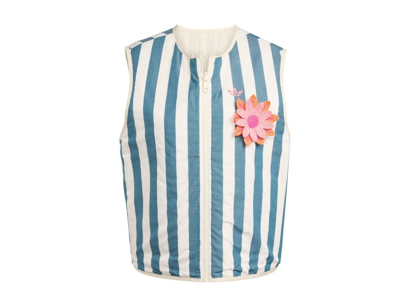 Pre-owned Adidas Originals Original Women's Summer Glow Reversible Vest In Wonder White/tech Green