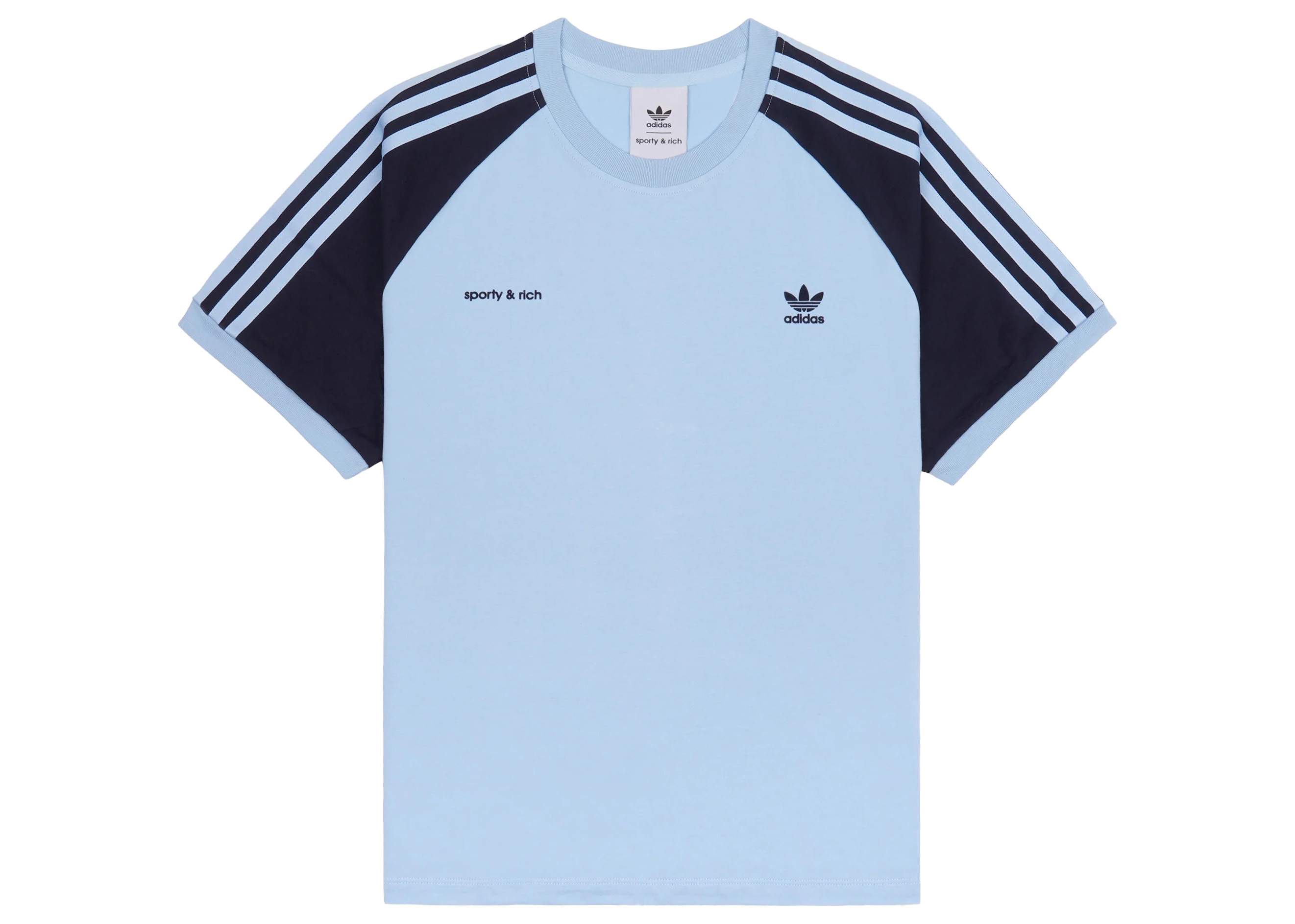 adidas Originals x Sporty & Rich Ringer Tee Baby Blue/Navy - SS23 - US
