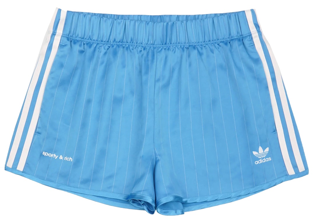 Pre-owned Adidas Originals X Sporty & Rich Track Shorts Baby Blue/cream