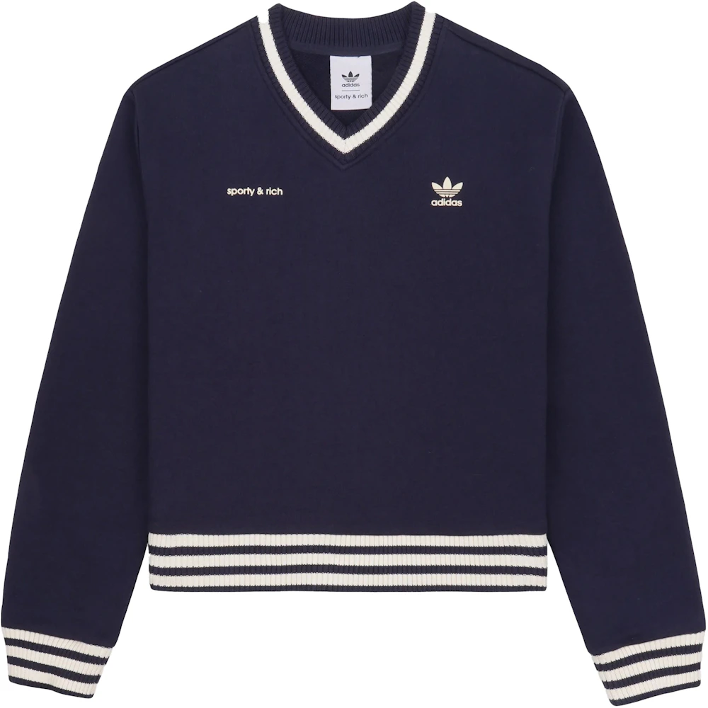 adidas Originals x & V-Neck Sweatshirt Navy/Cream SS23 - US