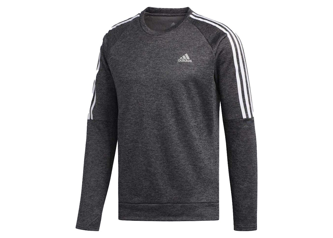 Pre-owned Adidas Originals Adidas Own The Run 3-stripes Crew Sweatshirt Grey