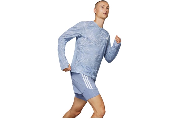adidas Own The Run Climacool 3-Stripes Long Sleeve Tee Dash Grey/Violet Tone