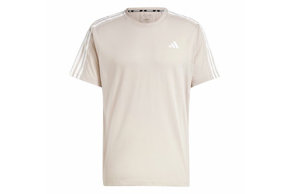adidas Own the Run 3-Stripes Tee Wonder Beige
