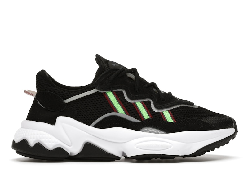 Pre-owned Adidas Originals Ozweego (youth) Sneakers In Core Black/solar Green/onix