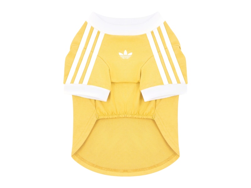 Pre-owned Adidas Originals Pet Cali Tee Shirt In Sunlight Yellow/jade White