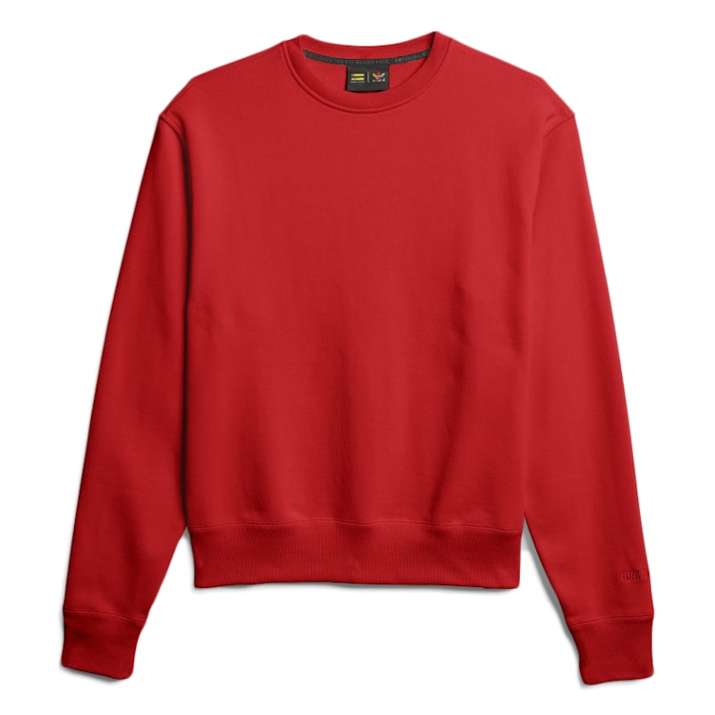 Pre-owned Adidas Originals Pharrell Williams Basics Crewneck Sweatshirt In Active Red