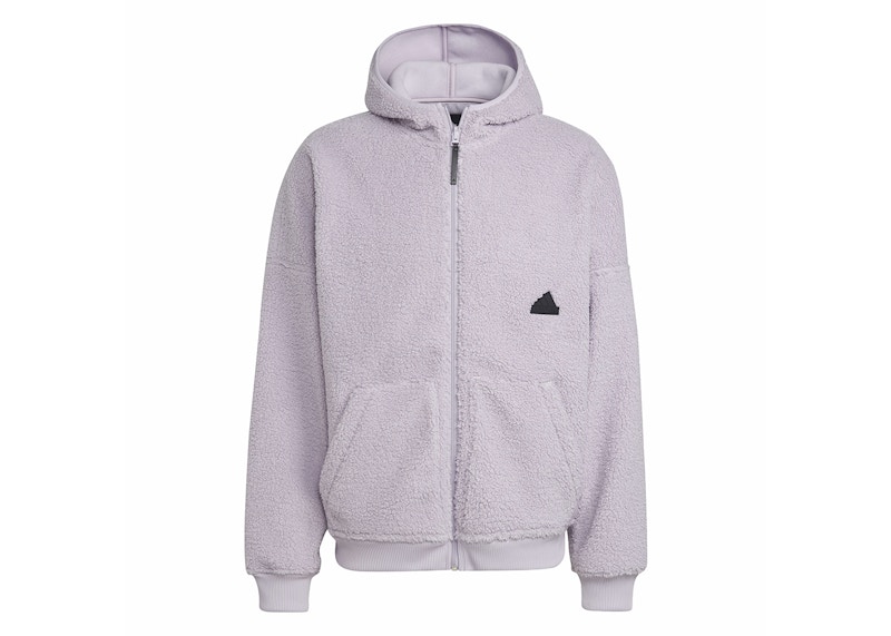 adidas Polar Fleece Full-Zip Sweatshirt Silver Dawn Men's