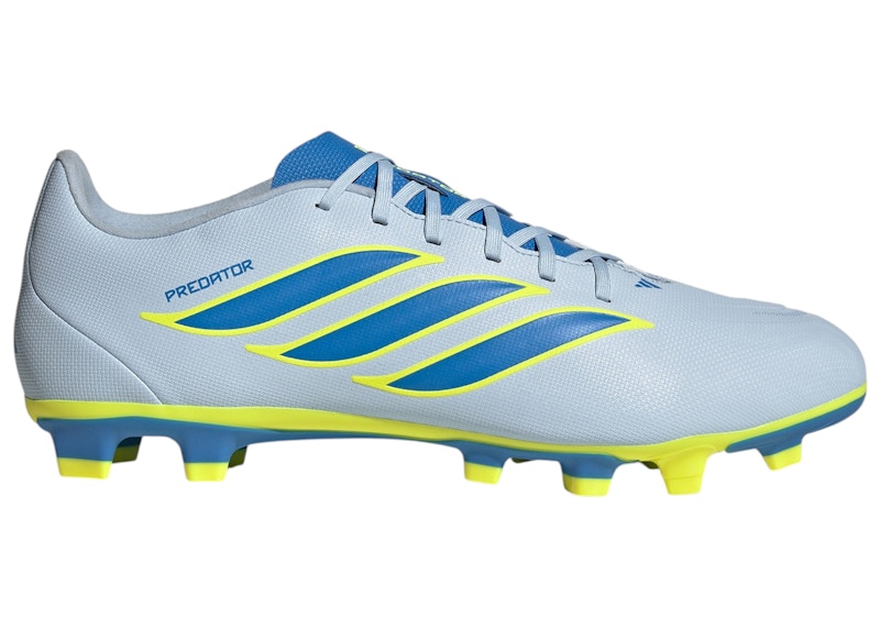 Men's Adidas Predator Club FG/MG Ice Cold Precision Pack Sneakers in Crystal Sky/Ray Blue/Team Solar Yellow 2