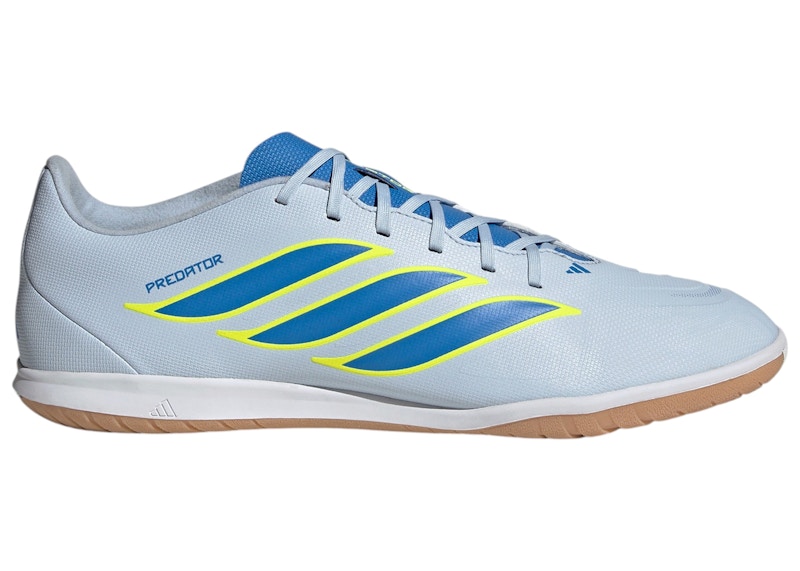 Men's Adidas Predator Club Sala IC Ice Cold Precision Pack Sneakers in Crystal Sky/Ray Blue/Team Solar Yellow 2