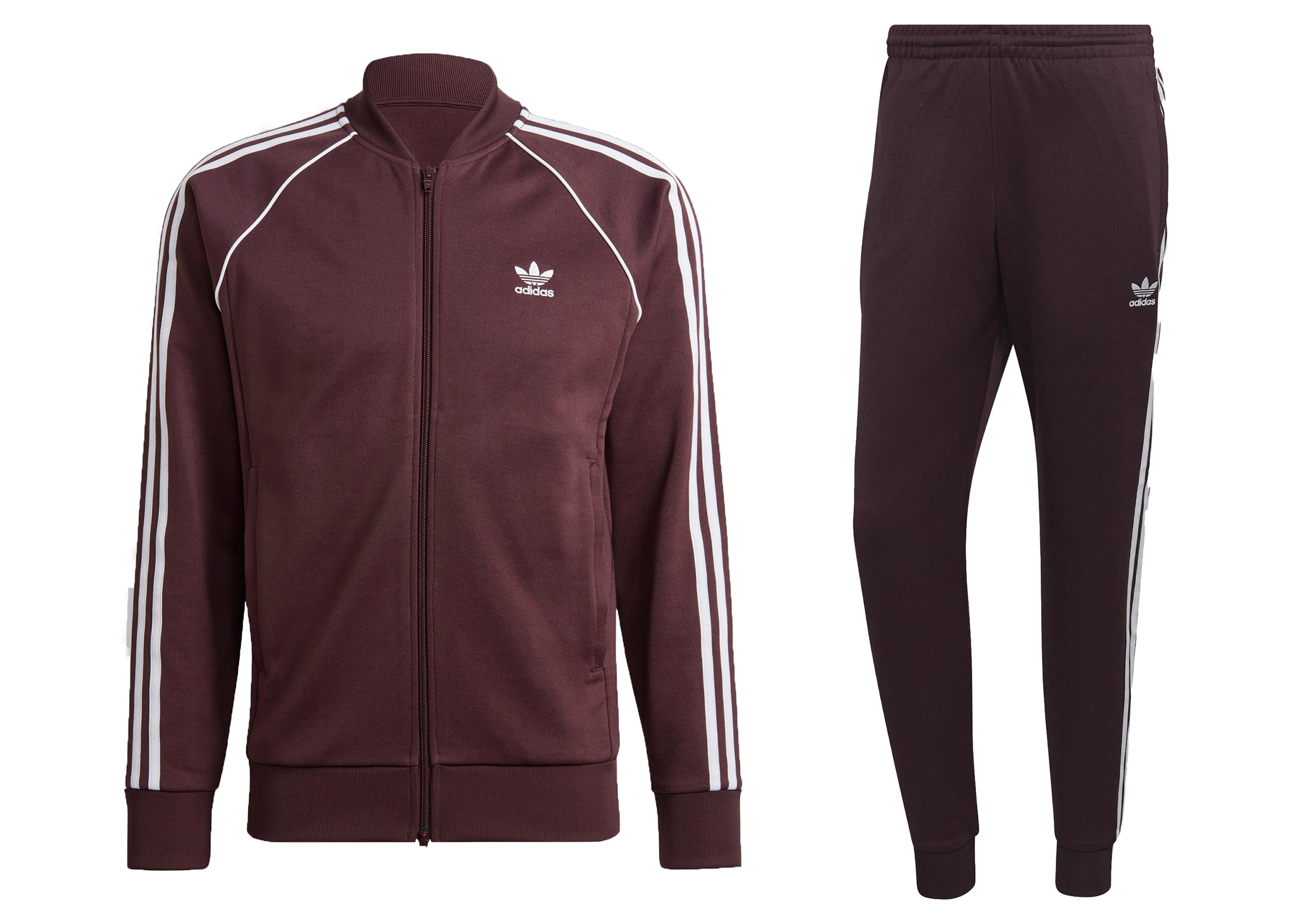 Adidas track shop jacket maroon