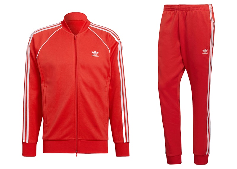 Adidas sst track pants power outlet red