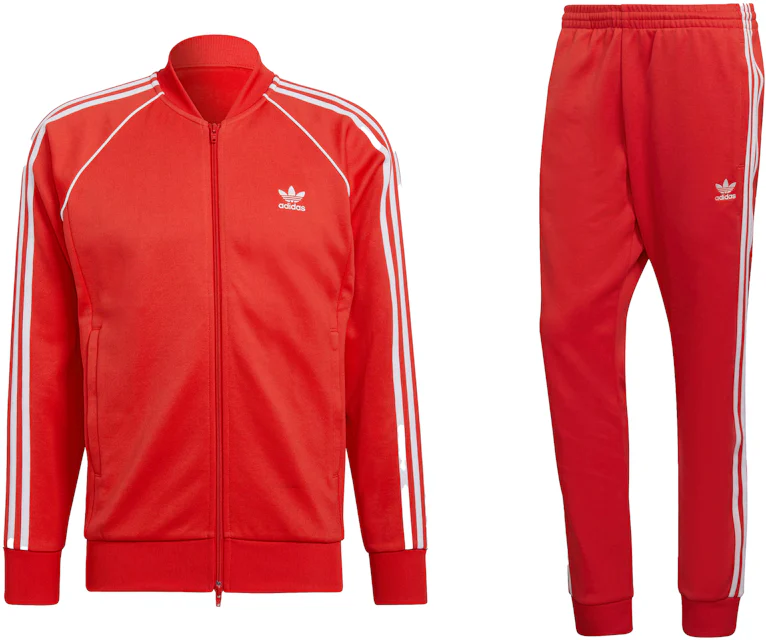 adidas Primeblue SST Track Jacket & Pant Set Vivid Red Men's - SS23 - US