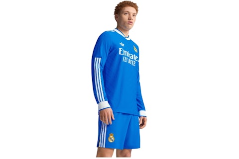 adidas Real Madrid 25/26 Long Sleeve Third Authentic Jersey Blue