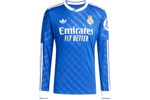 adidas Real Madrid 25/26 Long Sleeve Third Jersey Blue Bird Men's