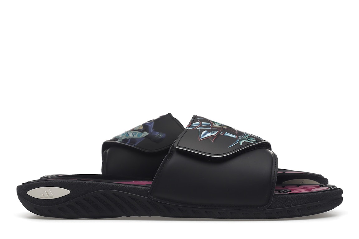Pre-owned Adidas Originals Adidas Reptossage Hook-and-loop Slides Yu-gi-oh! Dark Magician In Core Black/pulse Lilac/core Black