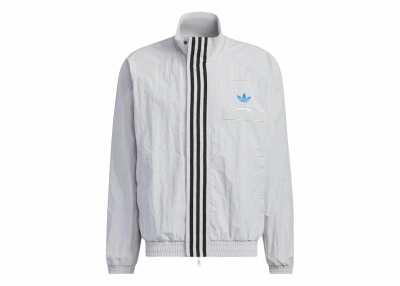 Grey and white windbreaker hotsell