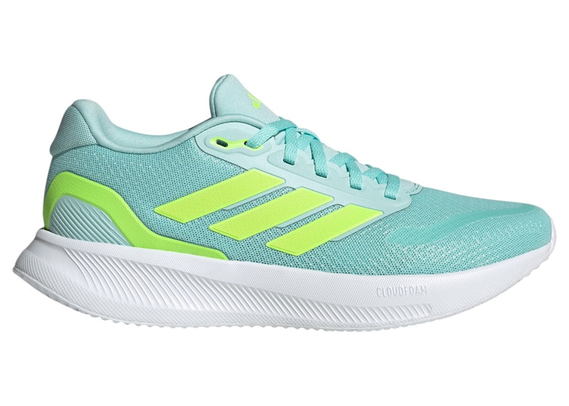 Ys⭐︎FL adidas Runfalcon 5 Semi Flash Aqua Lucid Lemon Core Black