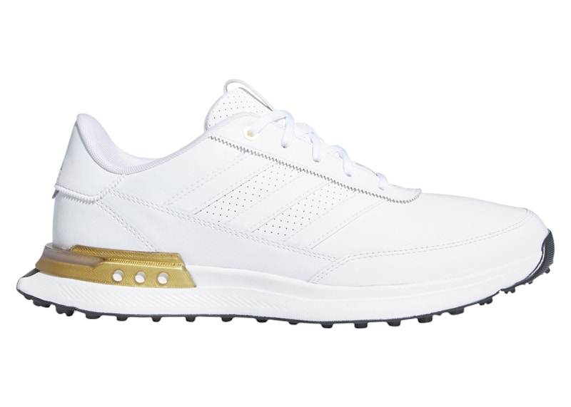 adidas S2G 24 Leather Spikeless Golf Cloud White Gold Metallic - ID8699