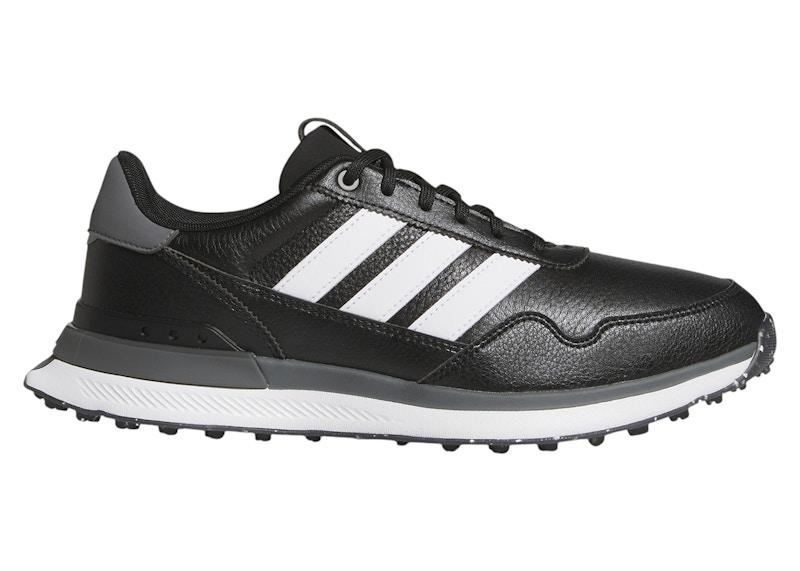 adidas S2G 26 Leather Spikeless Golf Black White Grey Four - JQ9315