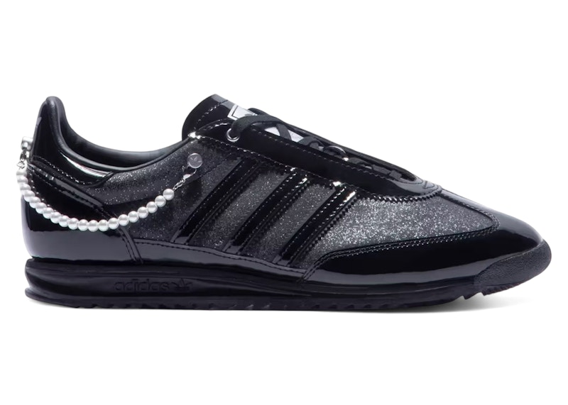 Pre-owned Adidas Originals Sl 72 Og Black Patent Pearls (women's) Sneakers In Core Black/silver Metallic In Multi