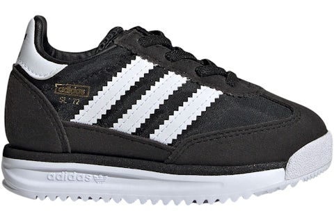 adidas SL 72 RS Elastic Laces Core Black Cloud White Blue (TD) - IH2978 - US adidas SL 72 RS Elastic Laces Core Black Cloud White Blue (TD) - IH2978 - US
