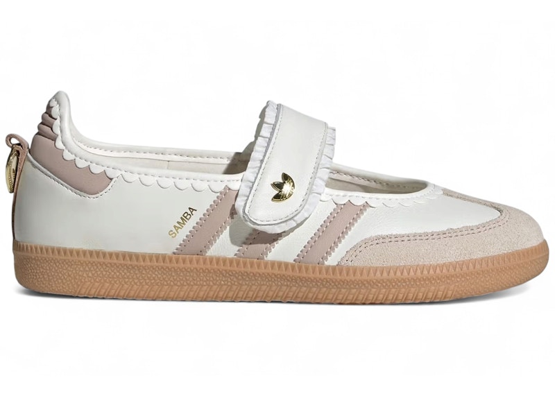 Adidas Samba Jane White (Women's) Sneakers in Cloud White/Pink/Gum