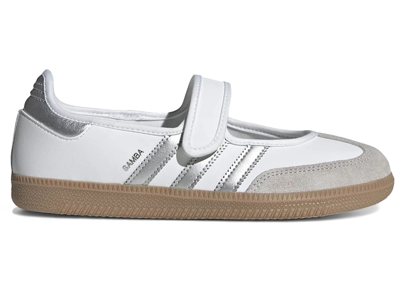 Pre-owned Adidas Originals Samba Jane White (women's) Sneakers In Footwear White/silver Metallic/gum 4