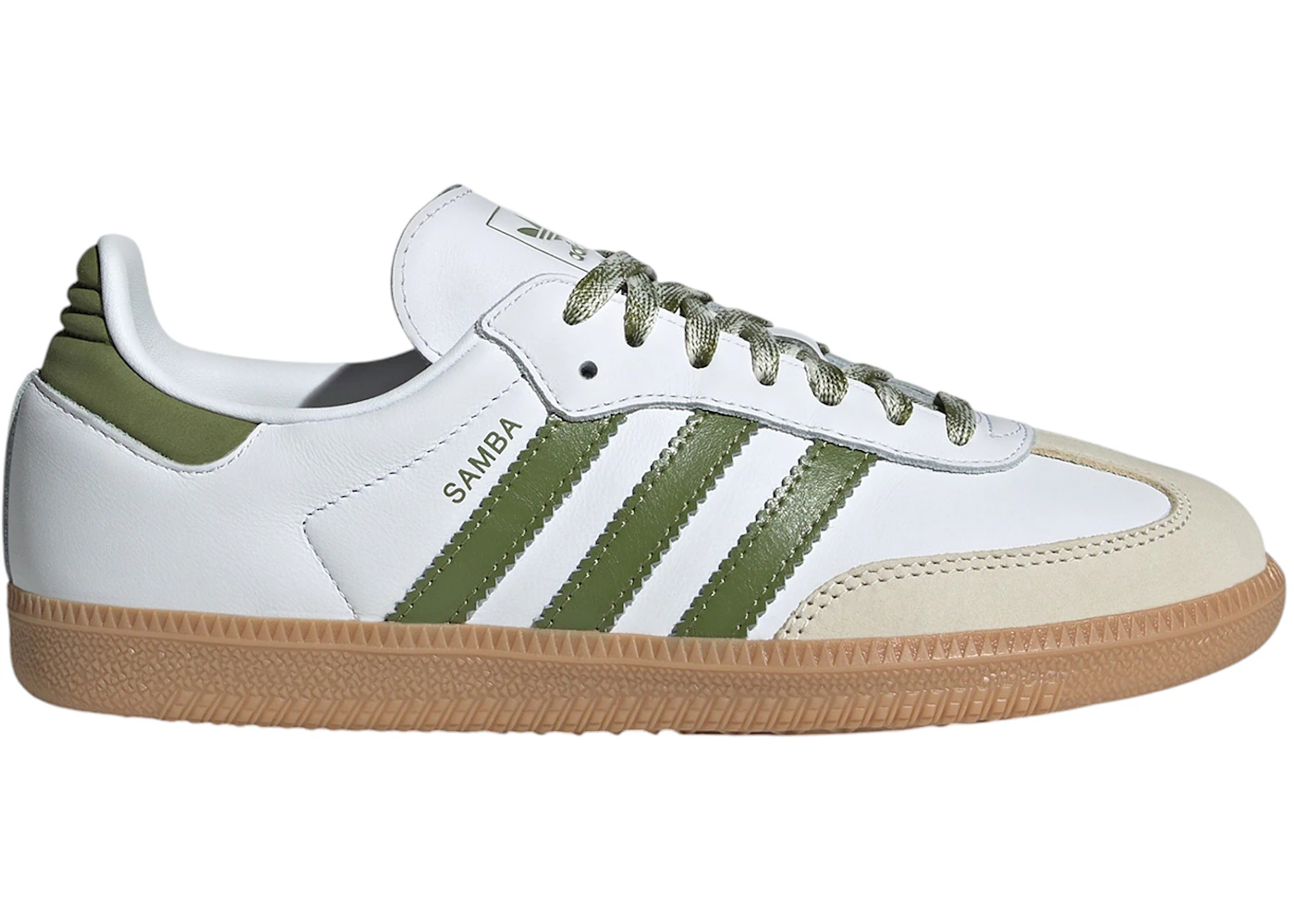 adidas Samba OG Cloud White Tech Olive Gum (Women's) - JS1352 - US adidas Samba OG Cloud White Tech Olive Gum (Women's) - JS1352 - US