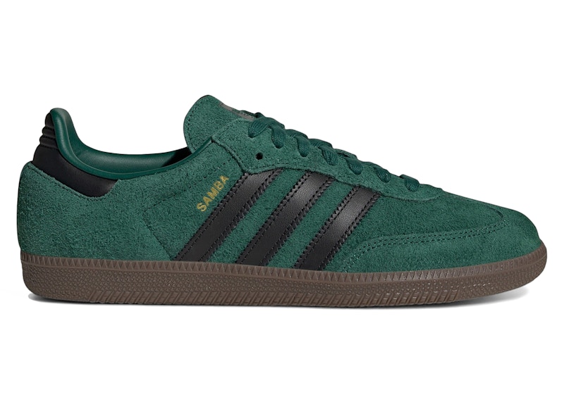 Men's Adidas Samba OG Black Sneakers in Collegiate Green/Core Black/Gum
