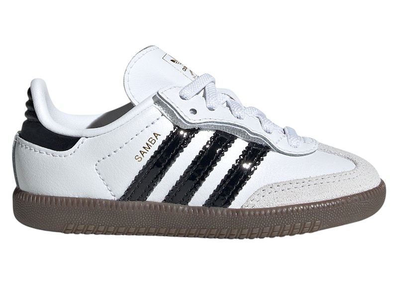 adidas Samba OG Comfort Closure White Black Patent Stripes