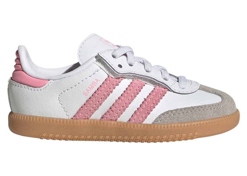 Adidas Samba OG Comfort Closure White Sneakers in Cloud White/Light Pink/Gum