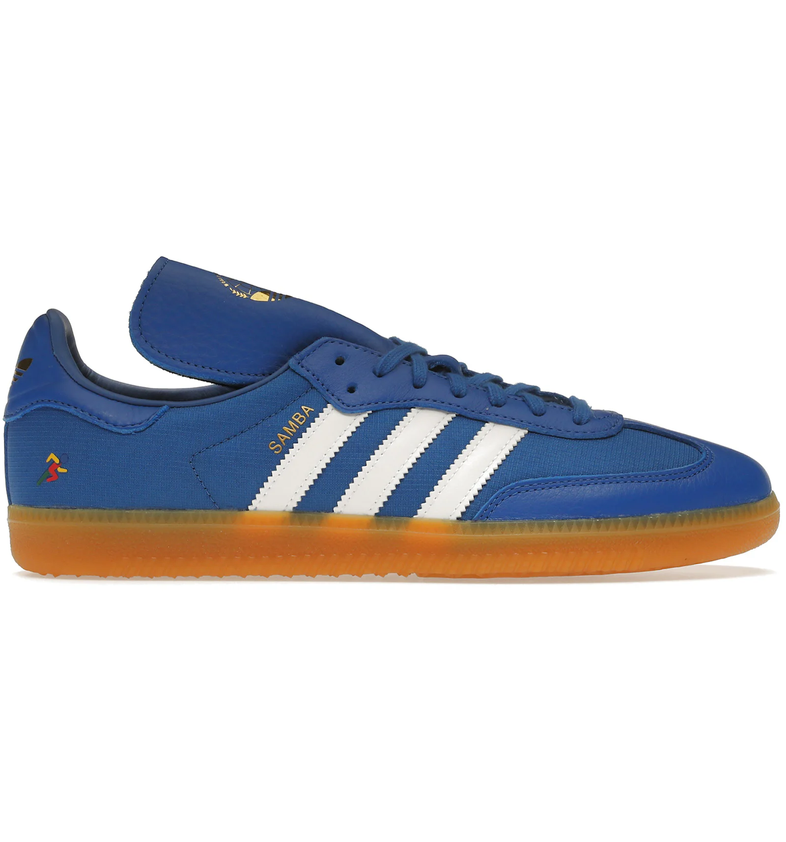 Blue yellow adidas samba Clearance
