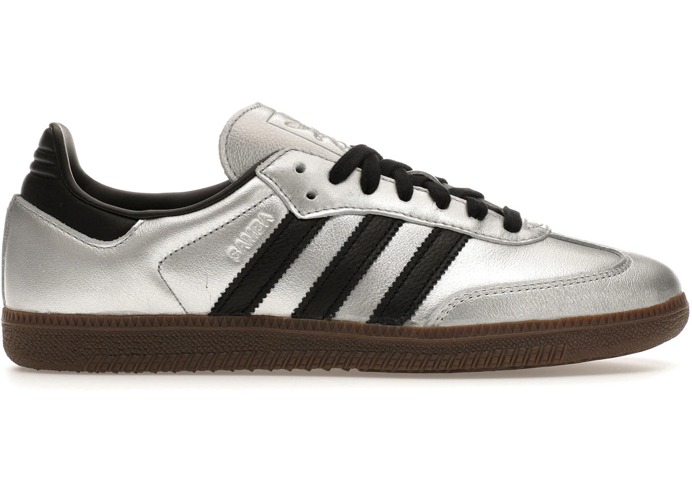 adidas Samba OG Silver Metallic Black Gum (Women's) - JI4218 - US adidas Samba OG Silver Metallic Black Gum (Women's) - JI4218 - US