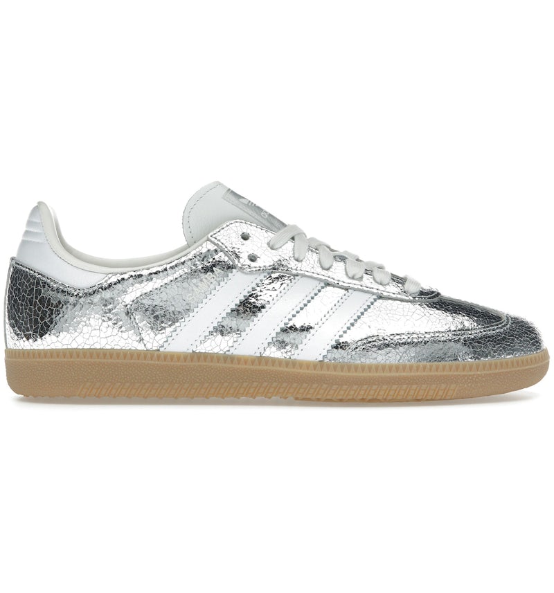 adidas Samba OG Silver Metallic Cracked Leather (Women's) JR0035