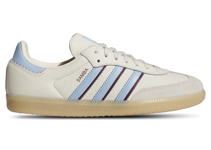 adidas Samba OG Wonder White Clear Sky Shadow Red Men's JS5041 US - Technical View