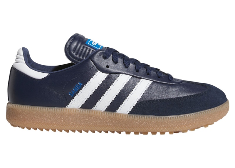 Pre-owned Adidas Originals Men's Adidas Samba Spikeless Golf Sneakers In Night Indigo/cloud White/blue Bird