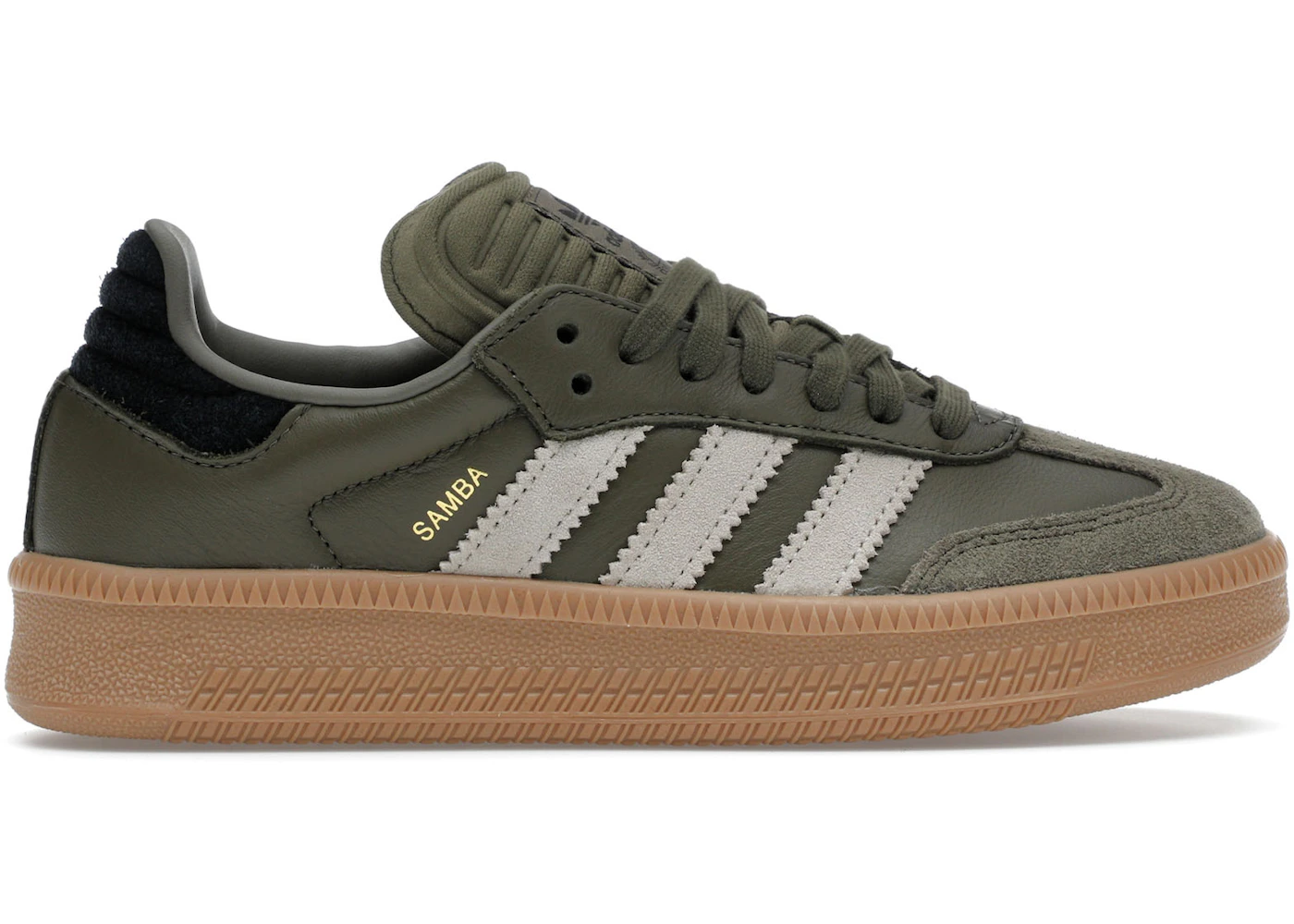adidas Samba XLG Olive Strata Wonder Beige Gold Metallic Men's