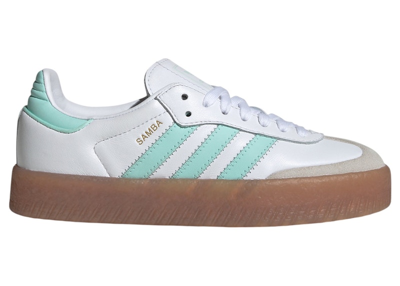 Pre-owned Adidas Originals Sambae Sneakers In Cloud White/clear Mint/gold Metallic In Multi