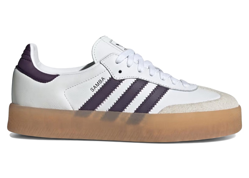 Pre-owned Adidas Originals Sambae White (women's) Sneakers In Cloud White/off White/aurora Plum